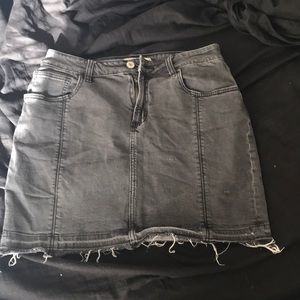 Black denim skirt